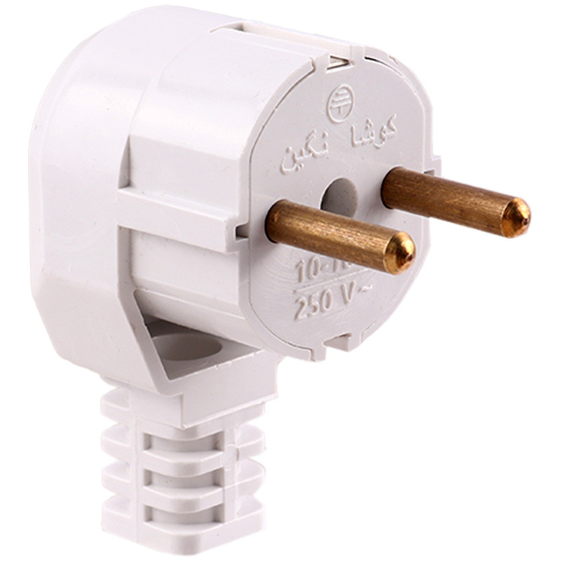 دوشاخه برق ارت دار برنجی کوشا نگین نور